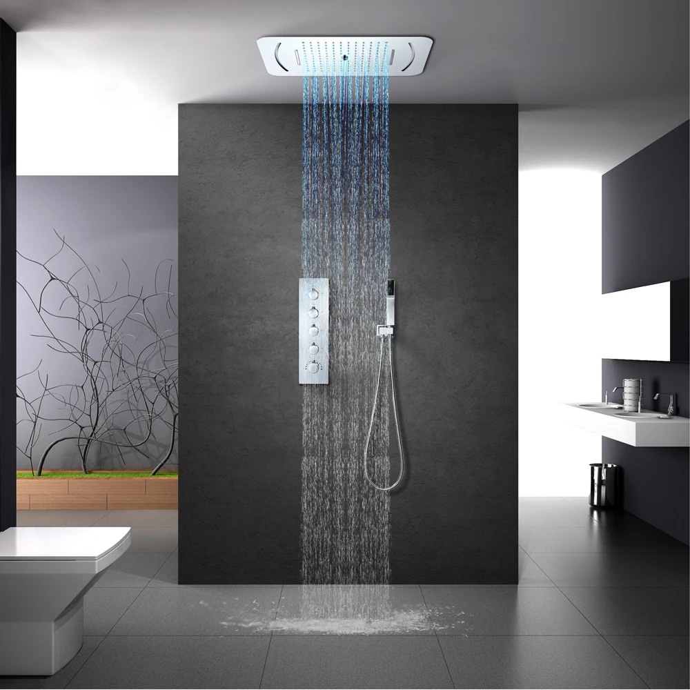 Rainfall Led Light Showerhead Waterfall Shower Head Misty