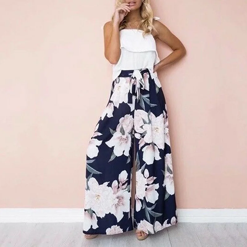 Женская одежда летняя мода Boho печатных свободные брюки Широкие брюки|Брюки |