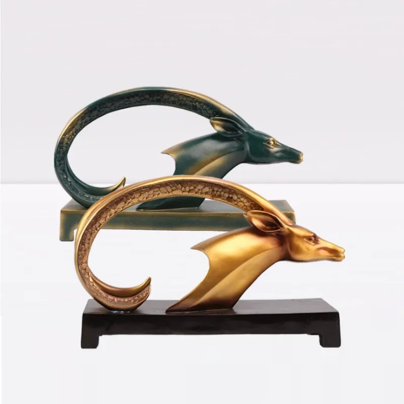 Beste Europese Herten Hoofd Woondecoratie Creatieve Retro Hars Ambachten Woonkamer Indoor Desktop Ornamenten Housewarming Geschenken