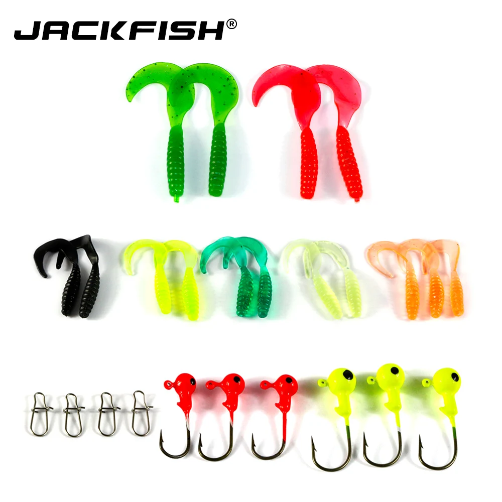 JACKFISH 25Pcs Soft Worm Lure set Carp Fishing baits +6 Lead Head Jig Hooks Suite Soft Fishing Bait Set fishing tackle JACKFISH 25Pcs Soft Worm Lure set Carp Fishing baits +6 Lead Head Jig Hooks Suite Soft Fishing Bait Set fishing tackle