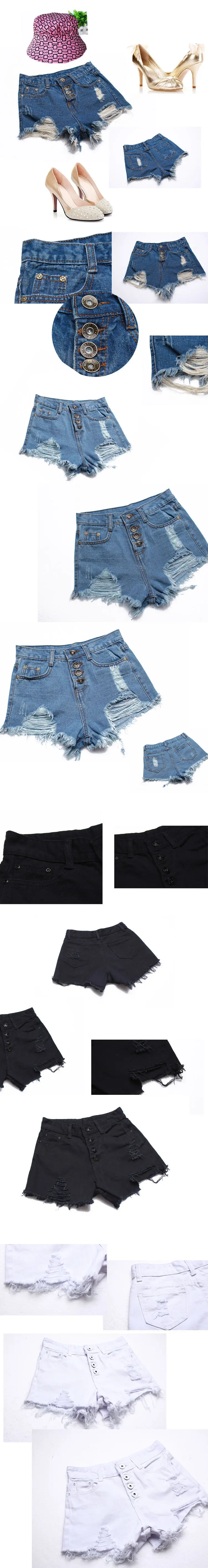 Джинсовые женские шорты; большие размеры; джинсовые шорты с высокой талией; винтажные модные черные шорты для девочек на пуговицах; стиль