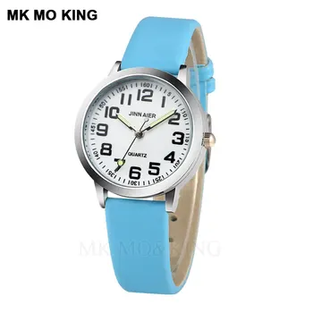 

children's brand watch 7 color leather classic digital dial quartz boy clock casual girl student day party gift Relogi Feminino