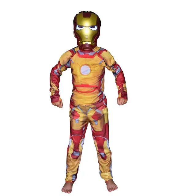 Iron Man Child Kids Costume LED Masks Cosplay Iron Man Clothing Ironman