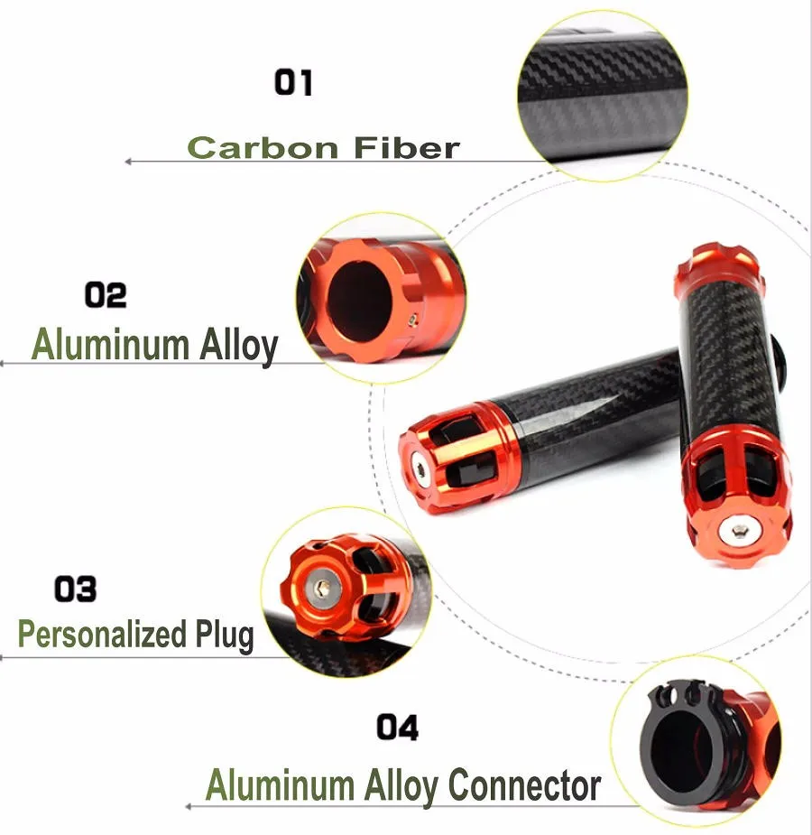CNC углеродного волокна руль мотоцикла ручка алюминиевая ручка из сплава держатель Универсальный мотоцикл бар ручки