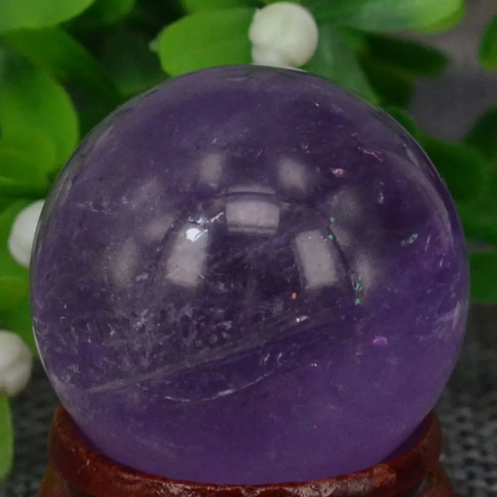 Free Shipping Natural Stone Gemstone 30MM Amethyst Sphere Crystal Ball Chakra Healing Reiki Stone Carving Crafts 