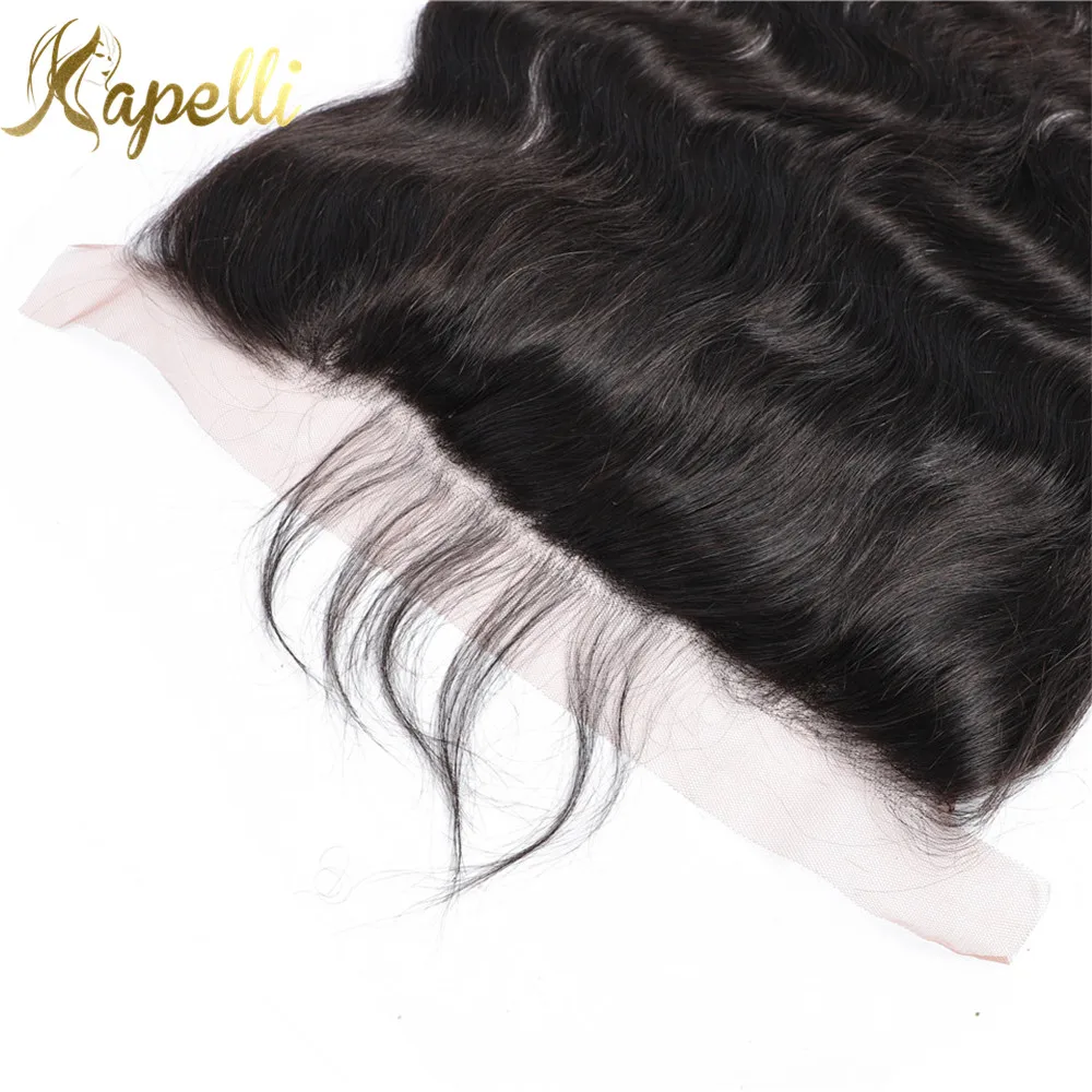 Волнистые кружевные фронтальные Закрытие человеческих волос бразильские волосы с закрытием ткачество натуральный цвет Remy 13x4 лобовое закрытие