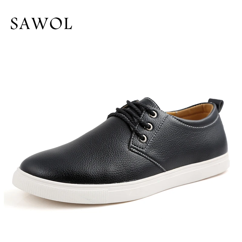 Grande Black Véritable Sneakers Sur Marque yellow En Cuir Sawol Les Hommes Appartements Glissent Occasionnels blue Split Plus Taille Chaussures 6xzRaq