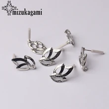 Zinc Alloy Hollow Flowers Base Earrings Connector 22*13mm 6pcs/lot For DIY Fashion Earrings Jewelry Making Accessories