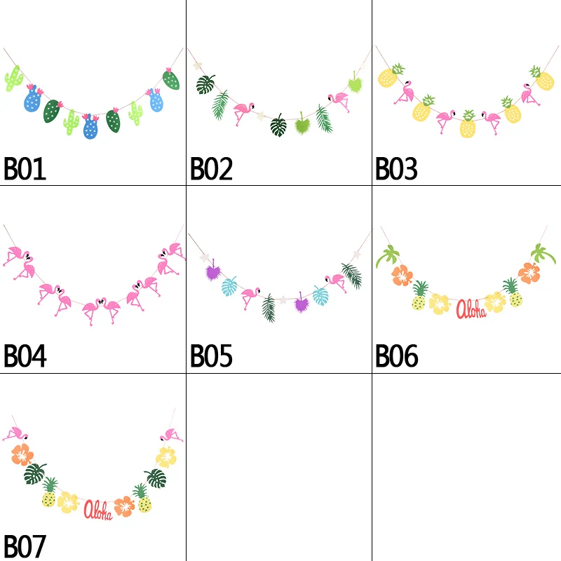 Flamingo And Pineapple Banner Bunting Summer Party Beach Party Birthday Photo Prop Tropical Party Hawaiian Party Decor