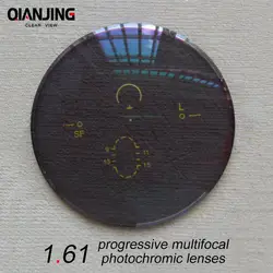 QJ 1,61 супер-жесткая цифровая Бесплатная форма прогрессивная нет-линия мульти-фокальный рецепт индивидуальные оптические линзы с покрытием