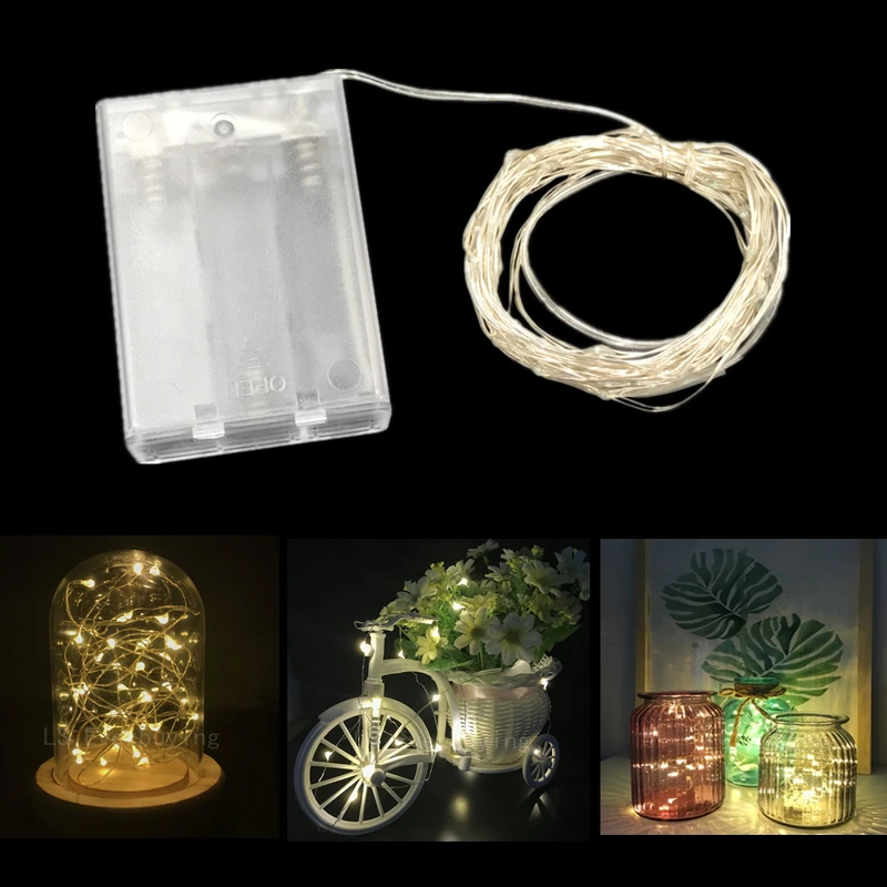 

ECLH 10M 100 LED 3XAA Battery LED String Lights for Xmas Garland Party Wedding Decoration Christmas Flasher Fairy Lights