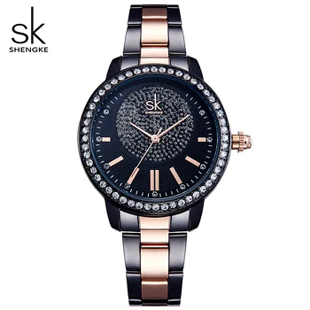 

2019 New Shengke Women's Watch Women Dress Quartz Watches Ladies Crystal Luxury Bracelet Watch Female Wrist Watch Girl Clock