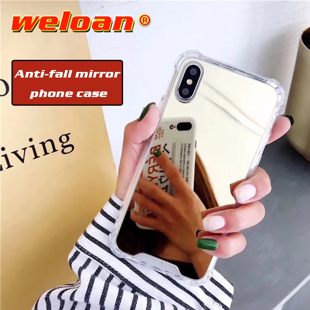 

weloan Gasbag anti-drop Proof Mirror Case for iphone XR 7 8 XS MAX XSmax X 10 6 6S Plus 7Plus 8Plus Airbag Soft TPU Phone Covers