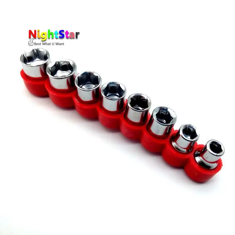 8pc 1/4 Inch Drive Hex Bit Socket Set Socket wrench Set Wrench Adapter