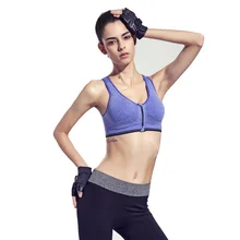 2017 Women Zipper Bra Push Up Fitness Crop Top Seamless Bras Sexy Shakeproof Underwear Wholesale Sports Brassiere
