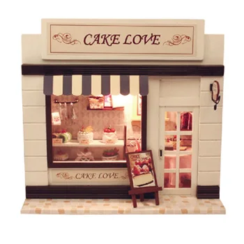 

Doll House Miniature Wooden House With Furniture LED Light Assembly Model Toys for Children DIY Dollhouse 3D Frame House Toys