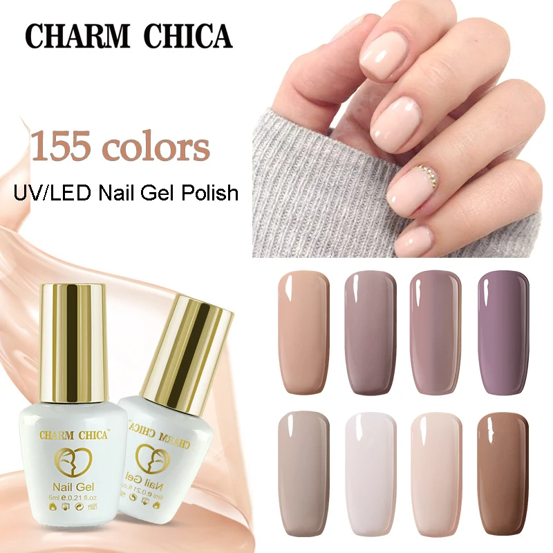 

CHARM CHICA UV Gel Nail Polish 6ml Nude Pink Color Gel Polish Soak Off Gel Varnish Lacquer Nail Art Vernis Semi Permanant UV