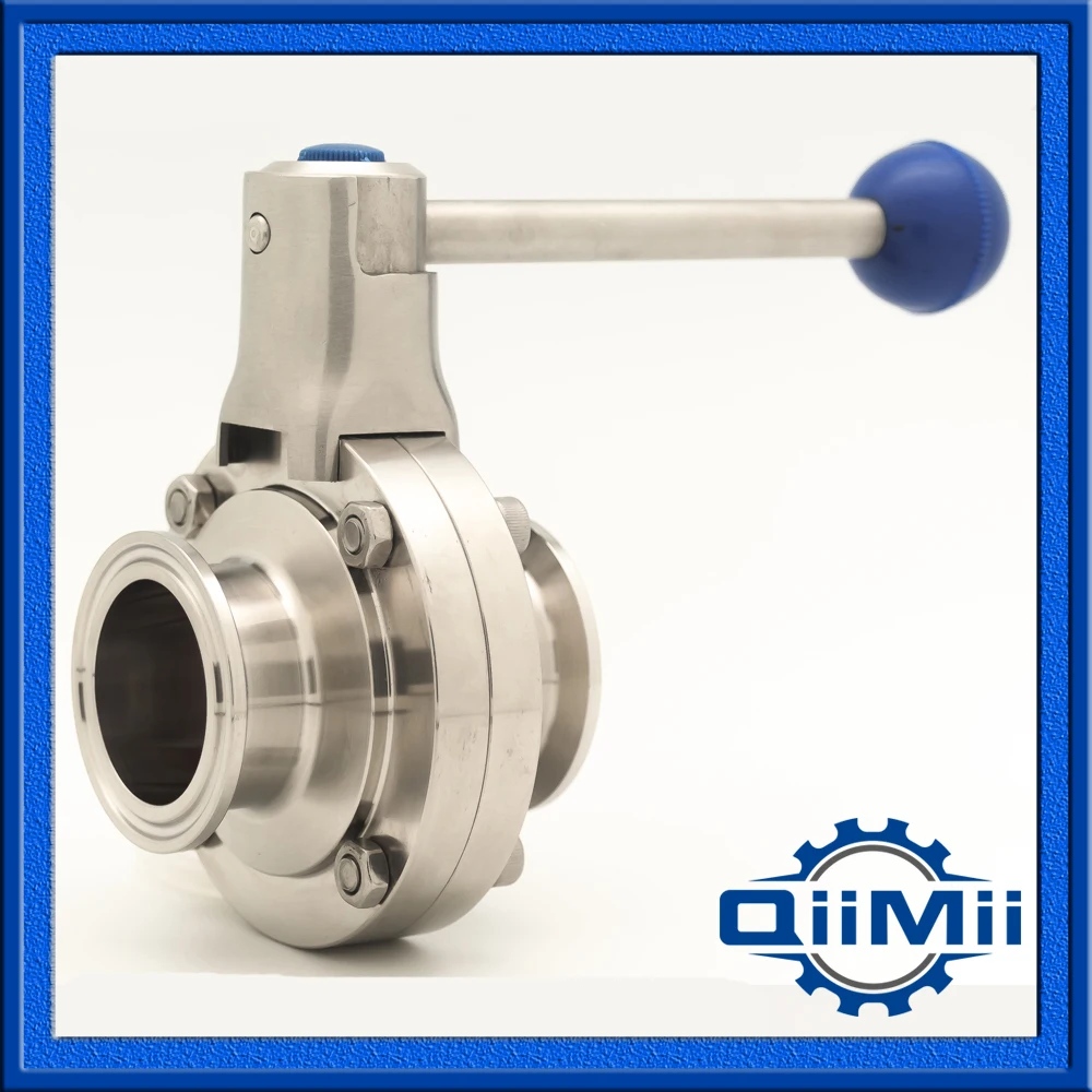 1 5 SS304 SS316L Stainless Steel Clamp Silicon Butterfly Valve Sanitary Manual Butterfly Valve
