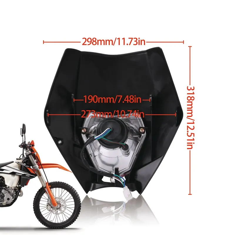 Free shipping Motorcycle Dirt Bike Motocross Supermoto Universal Headlight Fairing+Front Fenders For Honda Yamaha Suzuki KTM