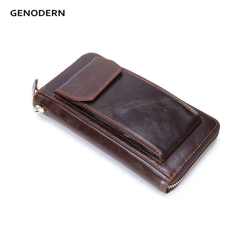 Кошелек GENODERN мужской из натуральной кожи|wallet phone|wallet brand for menwallet purse |