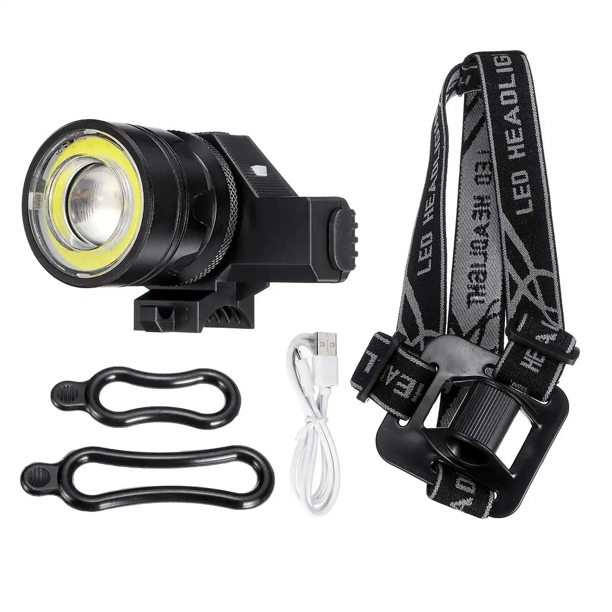 Excellent 20000LM USB Rechargeable headlight T6 COB LED headlamp Bicycle Bike Light Front Back Cycling Light Head lamp Waterproof 22