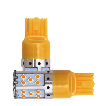 

New 2pcs T20 W21W 7440 3030 35 SMD Yellow Turn Signal Light Car Parking Tail Bulb Auto Driving Lamp