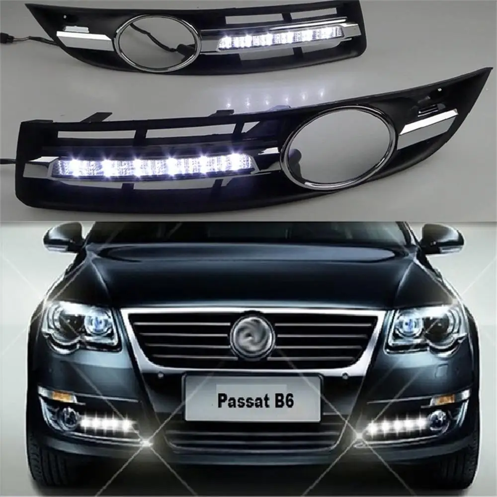 

2Pcs x LED DRL For VW Passat B6 2006 2007 2008 2009 2010 2011 Car-styling LED DRL Daytime Running Light Waterproof With Harness