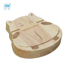 CAJA DE MADERA HIPOPÓTAMO PARA GUARDAR LOS DIENTES DE LECHE