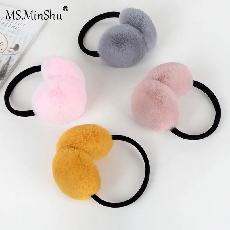 

Unisex Earmuff Faux Fur Earmuff Thick Fur Winter Ear Warmer Plush Fur Headphone Extensible for Child and Adult ear warmer