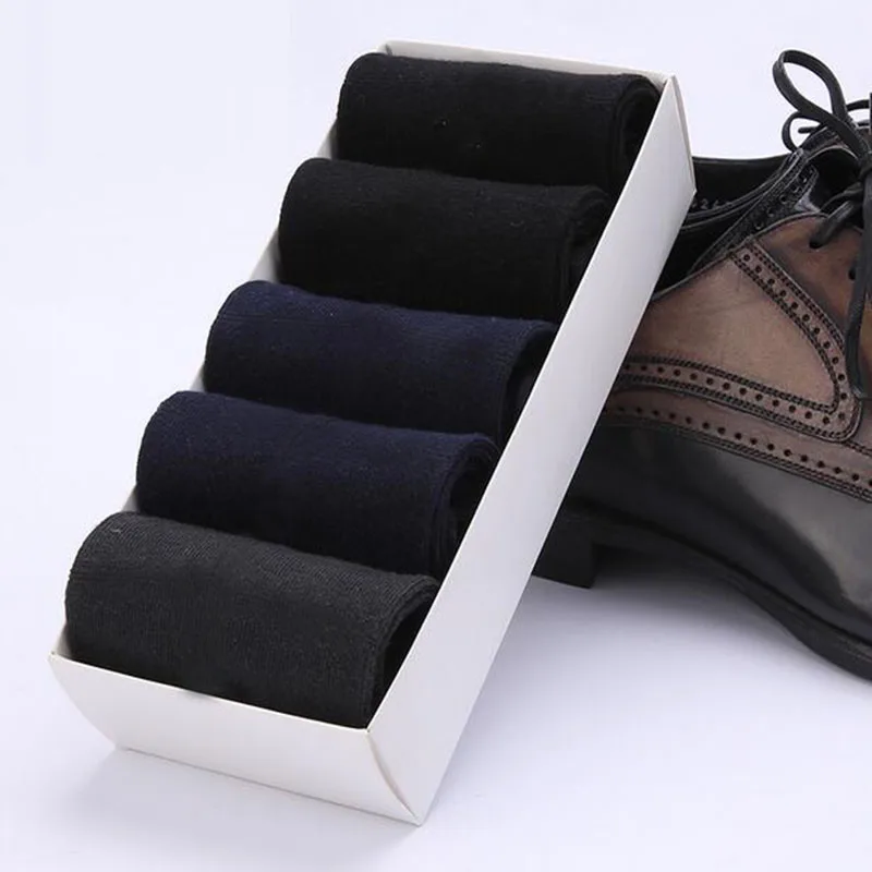 

5 Pairs Mens sock lot 100% cotton warm Casual Business classic Dress Socks