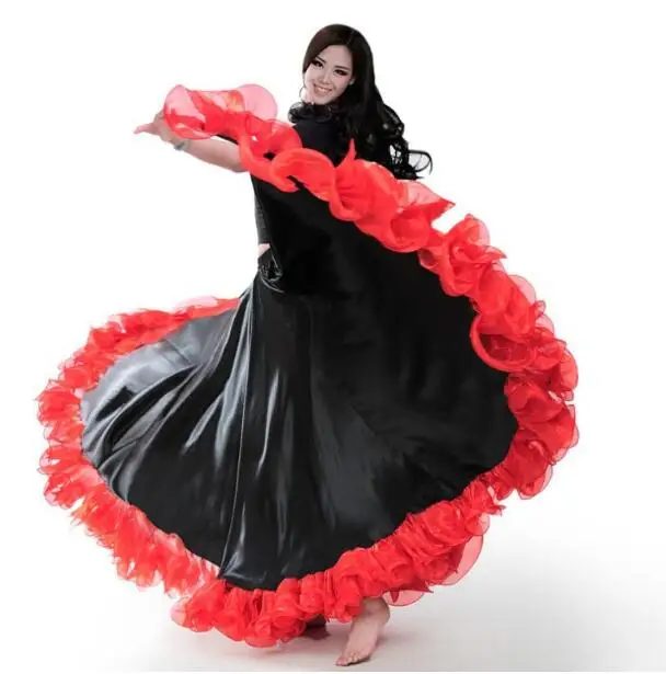Новое платье Открытие для современных танцев Полный обогнул платье Испания корриды танец юбка длинный рукав костюмы