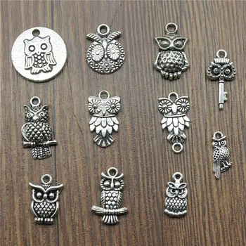 

15pcs Owl Charms Antique Silver Color Owl Charms Pendants For Bracelets Small Owl Charms Making Jewelry