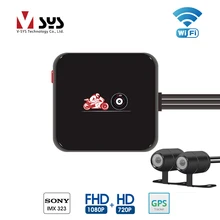 VSYS M6L Wi-Fi двухканального DVR для мотоциклетного регистратора Full HD 1080P + 720P спереди и сзади Вид двойной Водонепроницаемый мотоцикл Камера Регистраторы