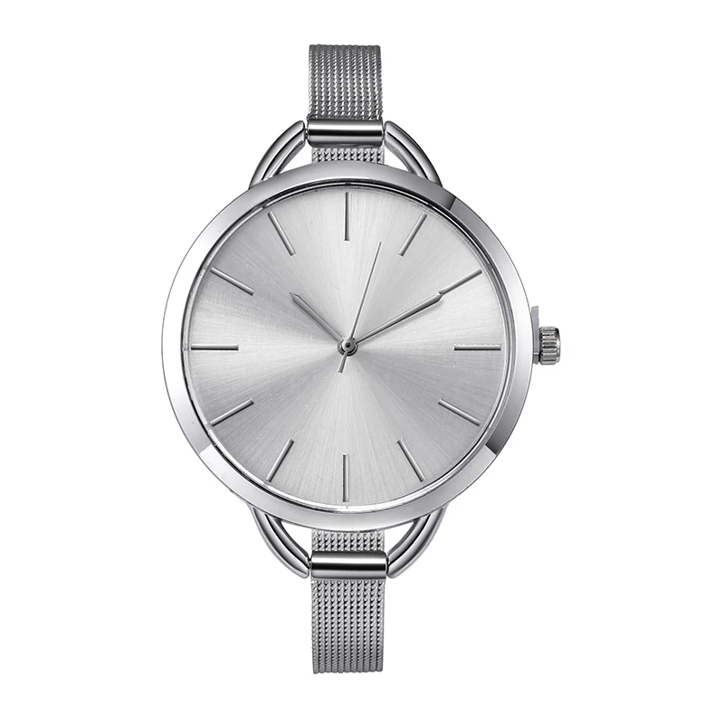 Top Luxury European Style Lady Watch Elegant Big Dial Quartz Super Slim Stainless Steel Bracelet Watch Women's Wrist Reloj Mujer