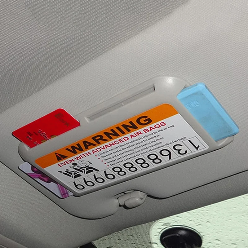 

1pc Multifunctional Car Sun Visor Clip Temporary Parking Card Plate Phone Number Sheet Auto Products Car Accessories
