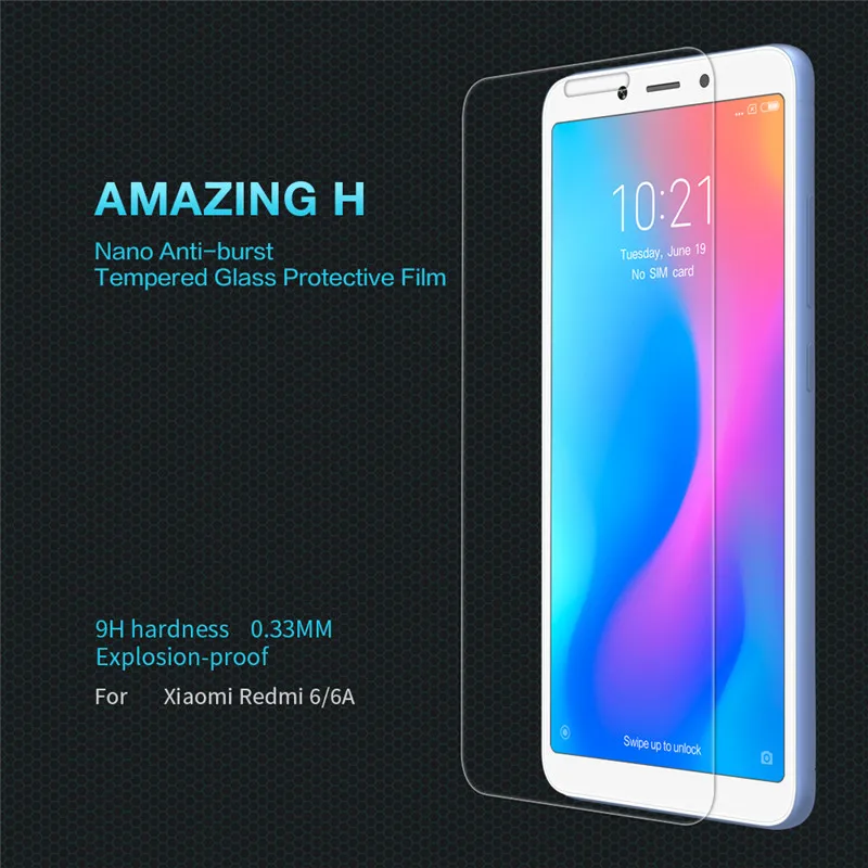 NILLKIN H закаленное стекло для XiaoMi RedMi 6 6A защитный кожух экрана пленка чехол + чистые