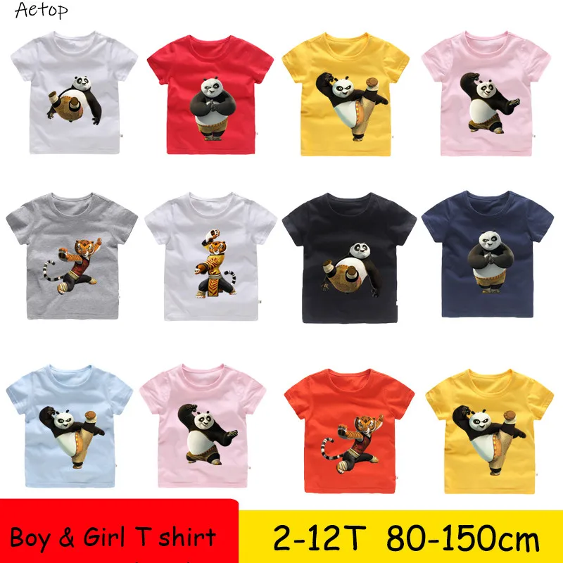 

Kung Fu Panda T Shirt Cartoon Summer Style Tops Tee Shirt boys T Shirt Kung Fu Panda Short sleeve kids T-shirt,b902