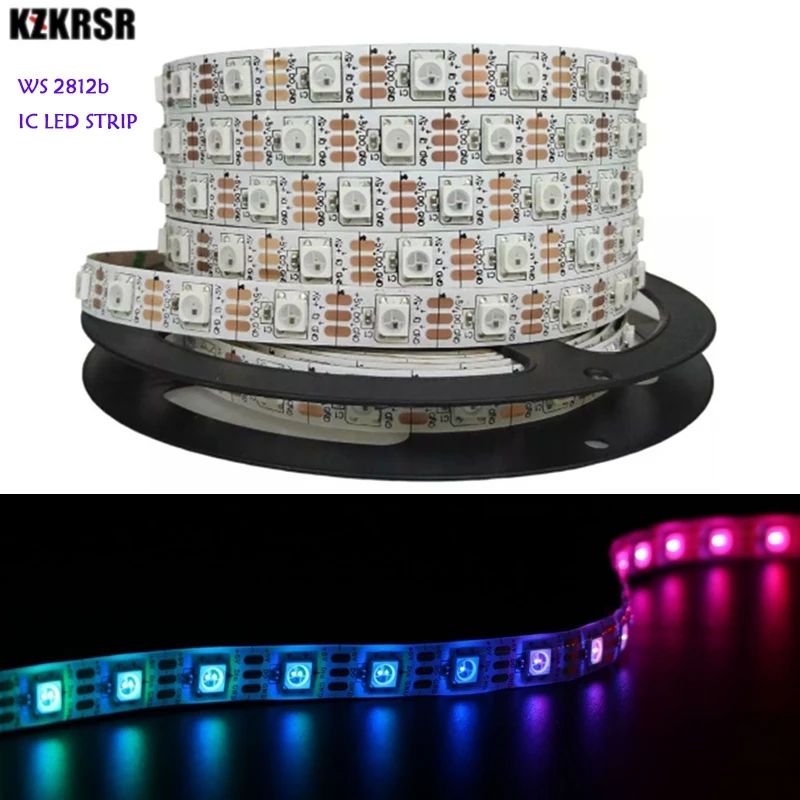 DC5V WS2812B WS2812 Светодиодная лента индивидуально Адресуемая умная RGB черный/белый PCB