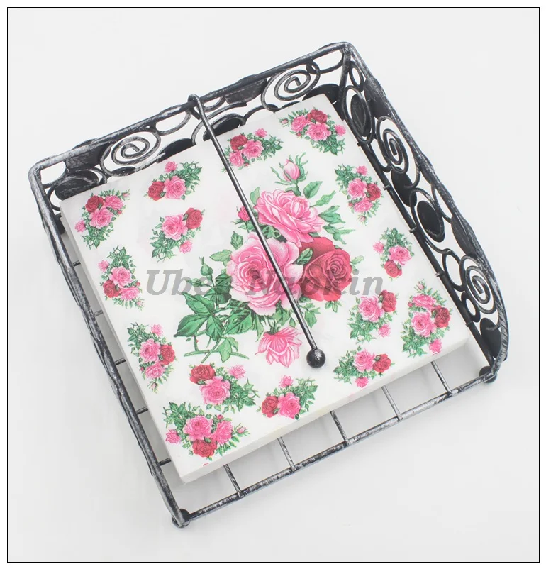 [Rainloong] розовый Бумага салфетки с цветочным рисунком праздничные и вечерние ткани обеденная салфетка Guardanapo 33 см* 33 см 20 шт./упак./лот