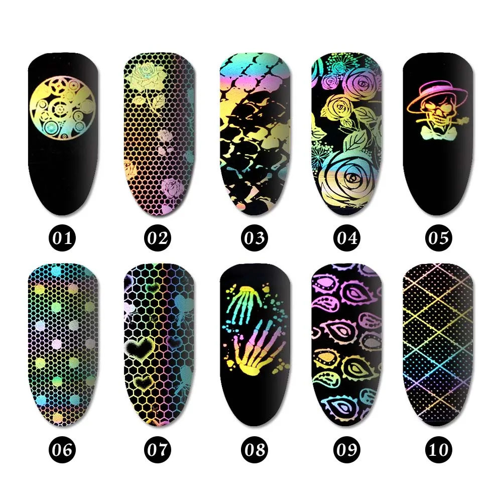 10 шт. Голографическая фольга для ногтей 4 х20 см|nail foil|holographic nail foilnail art transfers |
