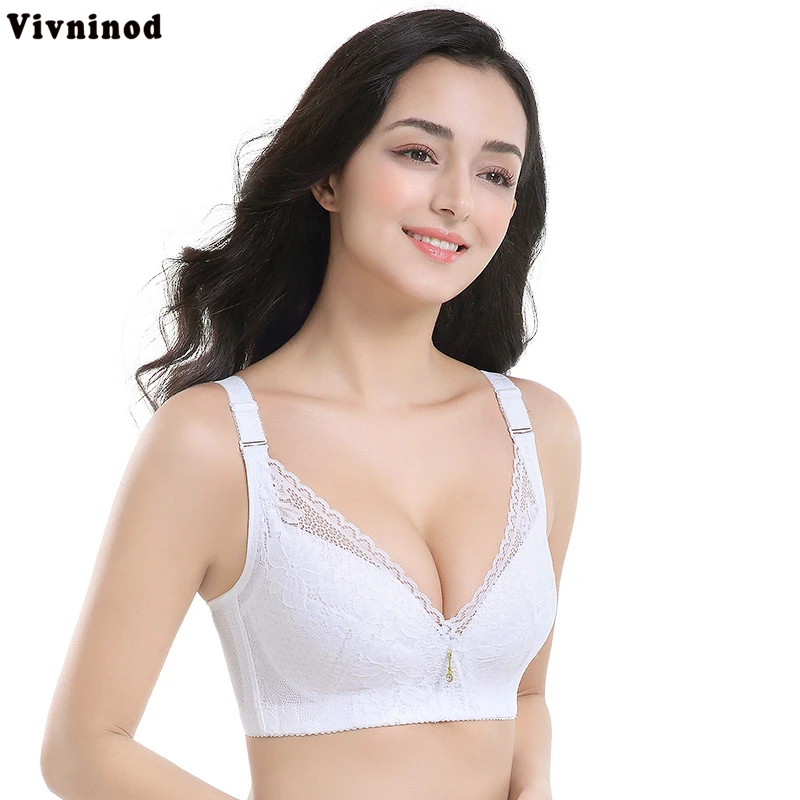 

Thin cotton large size bra Push Up Bras Beauty Breast comfortable Adjustable Underwear Sexy Everyday Lace Floral Brassiere BCD