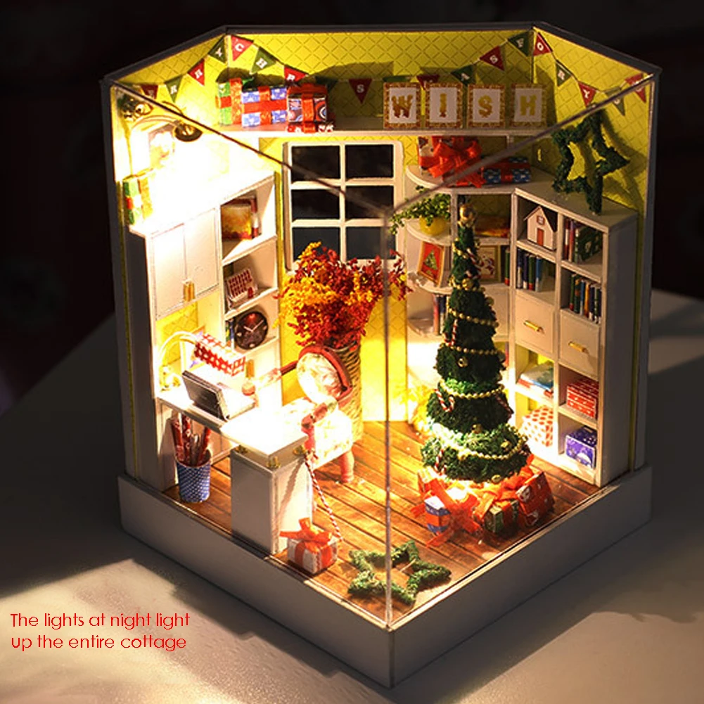 DIY Домик веселая Рождественская модель дом игрушка ручной работы инновационный подарок для девочки светящаяся игрушка на день рождения Рождественский подарок