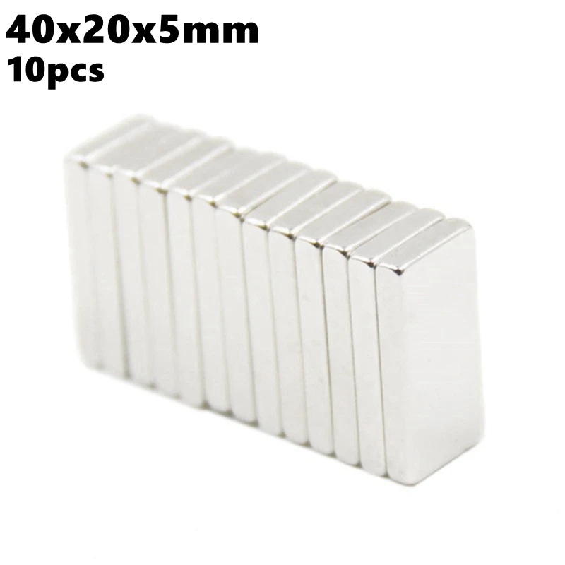 

10pcs 40*20*5 Super Powerful Strong Bulk Small Block NdFeB Neodymium Magnets 40mm x 20mm x 5mm N35 Rare Earth NdFeB