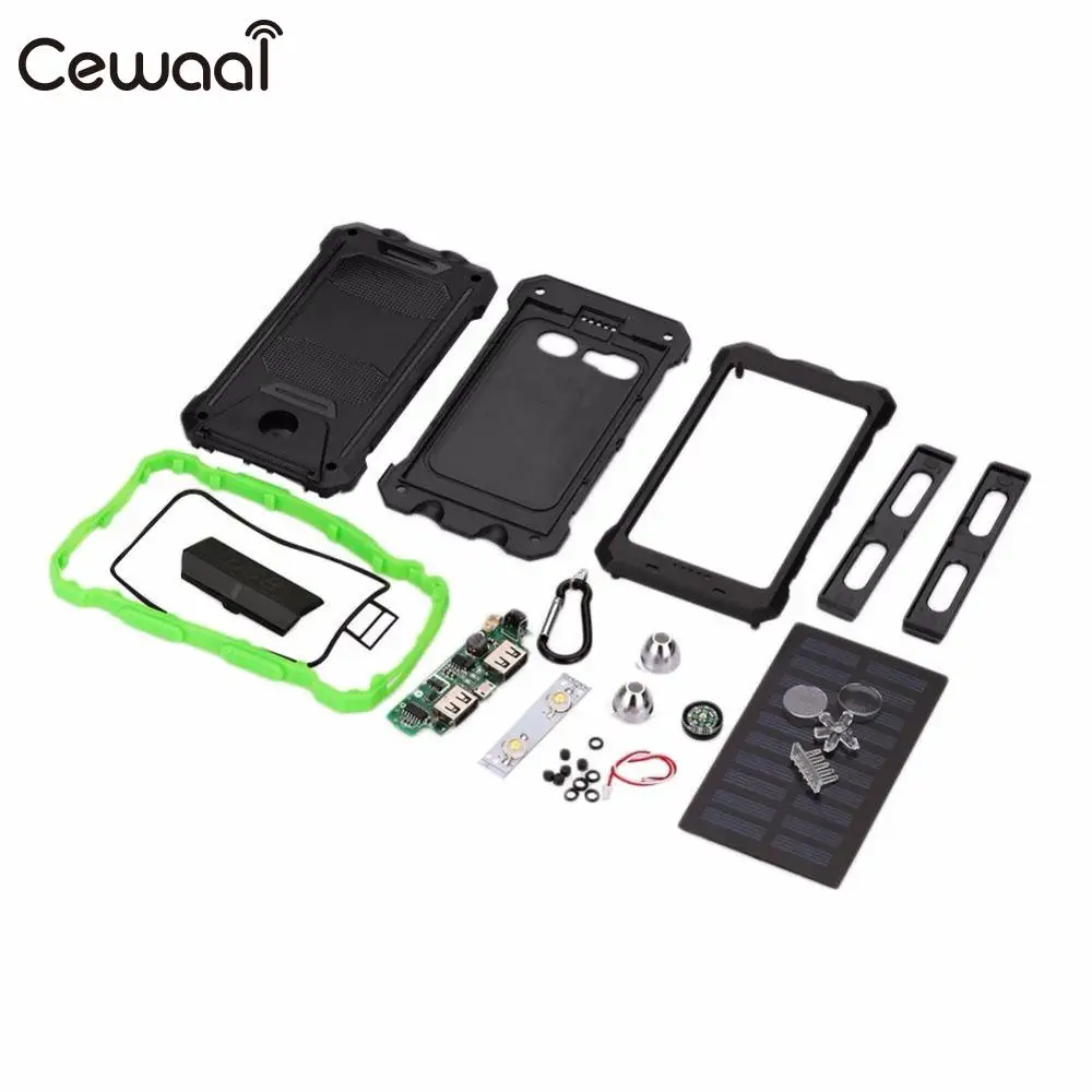 Cewaal 3 вида цветов с двумя USB светодиодами Powerbank панель солнечной энергии для 606090