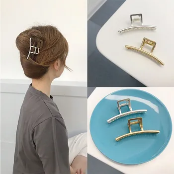 

Rongho New Vintage Metal Geometric Hollow Hair Claws for women Gold hair clip Gothinc Headwear femme hair jewelry 2019