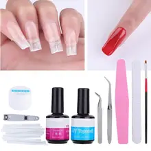 Маникюр Профессиональный 1 набор стекловолокна расширение ногтей Набор Инструментов Наборы для маникюра Набор для акриловых ногтей