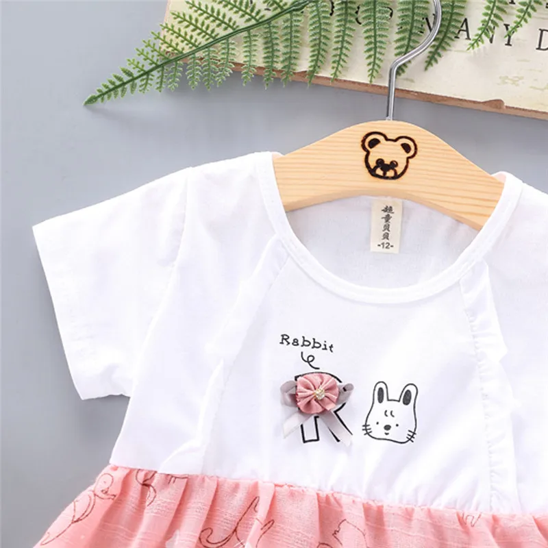 girls clothes Toddler Baby Kids Girls Cartoon Cat Print Flower Dress Princess Dresses vestido robe fille  #4j26 (2)