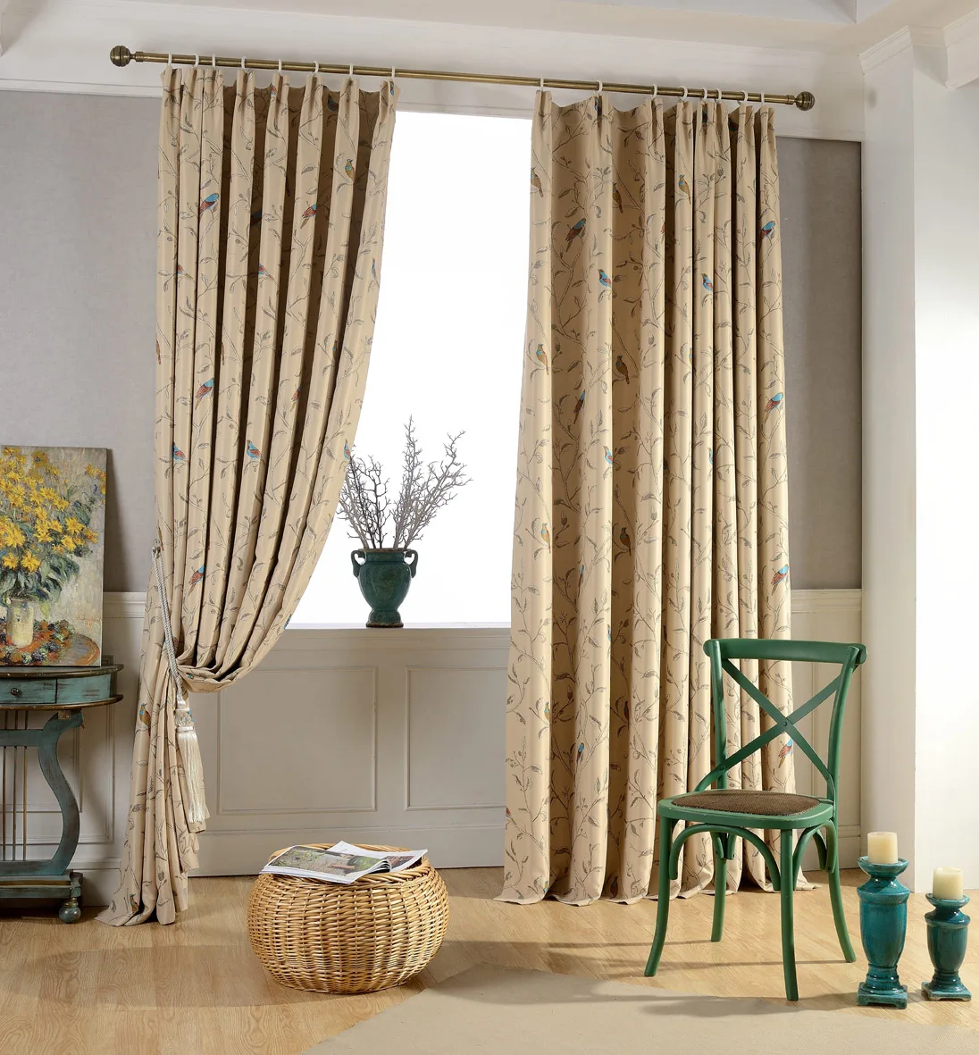 American rural garden blackout curtains finished shade cloth curtain