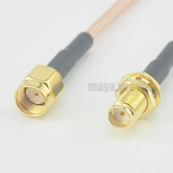 

RP-SMA male jack to SMA female jack bulkhead crimp RG316 cable jumper pigtail 4inch~10FT