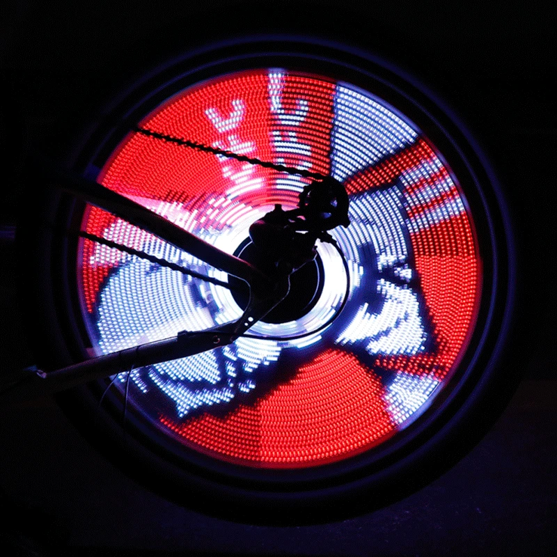 64 rgb led rechargeable diy wheel light
